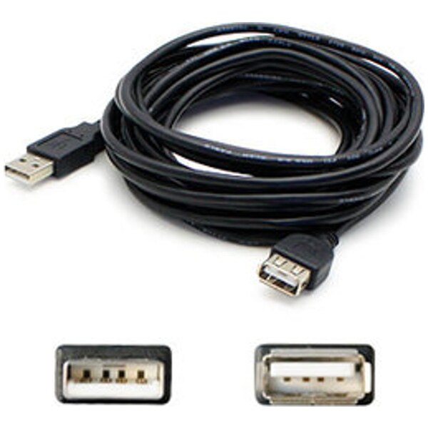 Add-On Addon 5 Pack Of 1.82M (6.00Ft) Usb 2.0 (A) Male To Female Black, PK5 USBEXTAA6-5PK - main